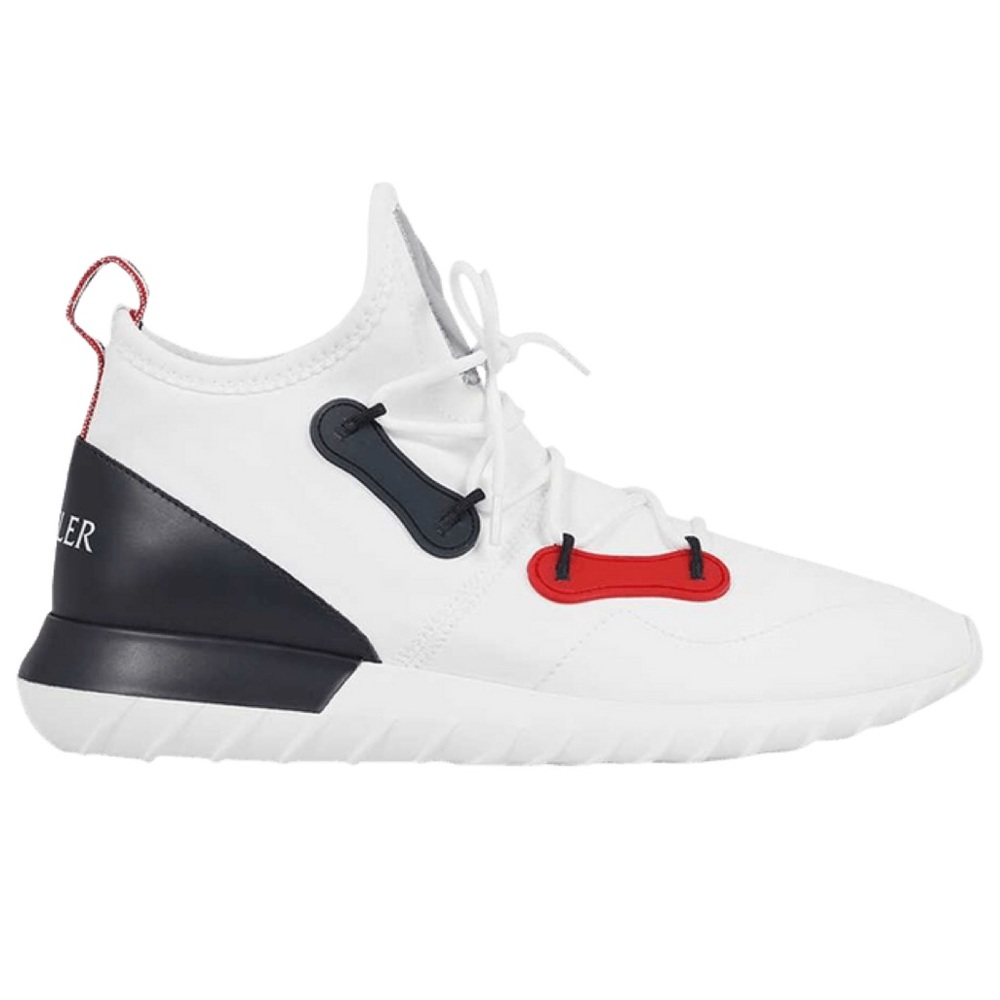 Moncler - White Sneakers with Red and Blue Accents - Picture 2 of 9